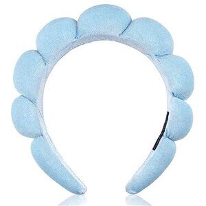 Womens Spa Headband Soft Hairband Makeup Face Wash Headband Skincare Blue